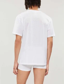 HANRO Cotton Sporty Cotton-jersey T-shirt -Falkeis Store 102 1000262 73510 WHITE ALT02