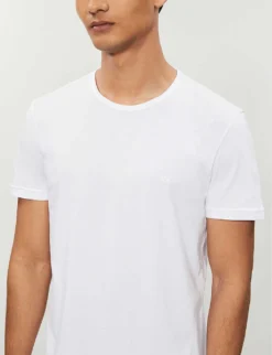 Emporio Armani Pack Of Two Crewneck Cotton-jersey T-shirts -Falkeis Store 102 3002168 CC72211164704710 WHITE ALT03