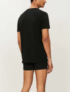 Emporio Armani Crewneck Cotton-jersey T-shirts Pack Of Two 9 Emporio Armani Crewneck Cotton-jersey T-shirts Pack Of Two -Falkeis Store 102 3002168 CC72211164707320 BLACK ALT02