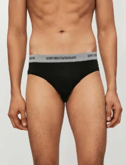 Emporio Armani Pack Of Two Slim-fit Stretch-cotton Briefs 8 Emporio Armani Pack Of Two Slim-fit Stretch-cotton Briefs -Falkeis Store 102 3004825 CC71711132103320 BLACKGREY ALT02