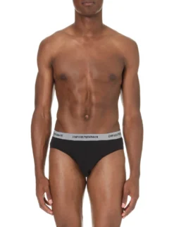 Emporio Armani Pack Of Two Slim-fit Stretch-cotton Briefs 9 Emporio Armani Pack Of Two Slim-fit Stretch-cotton Briefs -Falkeis Store 102 3004825 CC71711132103320 BLACKGREY ALT03