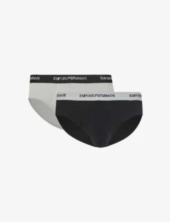 Emporio Armani Pack Of Two Slim-fit Stretch-cotton Briefs