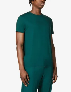 Basel Stretch-jersey T-shirt -Falkeis Store 1037 89001966 3048BASE003GRE FORESTGREEN ALT02