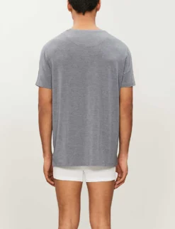 Basel Crewneck Stretch-modal T-shirt -Falkeis Store 107 89001966 3048MARL001CHA CHARCOAL ALT02