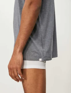 Basel Crewneck Stretch-modal T-shirt -Falkeis Store 107 89001966 3048MARL001CHA CHARCOAL ALT03