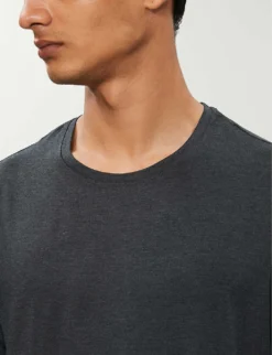 Marlowe Crewneck Stretch-modal T-shirt -Falkeis Store 107 89001966 3048MARL001 ANTHRACITE ALT03