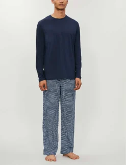 Basel Long-sleeved Stretch-cotton Top -Falkeis Store 107 89001966 3083BASE001DEN BLUE ALT01