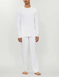 Basel Long-sleeved Stretch-modal T-shirt -Falkeis Store 107 89001966 3083BASELWHITE WHITE ALT01