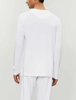 Basel Long-sleeved Stretch-modal T-shirt -Falkeis Store 107 89001966 3083BASELWHITE WHITE ALT02