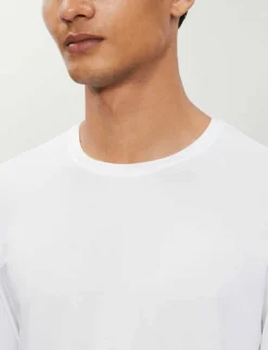 Basel Long-sleeved Stretch-modal T-shirt -Falkeis Store 107 89001966 3083BASELWHITE WHITE ALT03