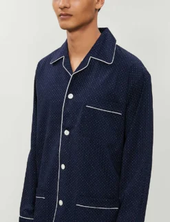 Cotton Pyjama Set -Falkeis Store 107 89001966 5005ROYAL40C NAVY ALT03