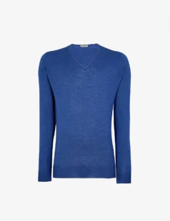 JOHN SMEDLEY Blenheim V-neck Wool Jumper