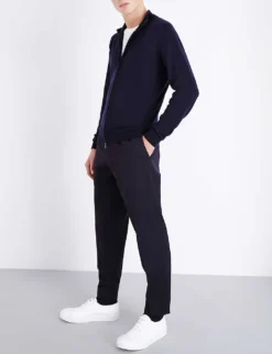 JOHN SMEDLEY Zipped Merino Wool Cardigan 9 JOHN SMEDLEY Zipped Merino Wool Cardigan -Falkeis Store 232 86002848 CLAYGATEMIDNIGHT MIDNIGHT ALT01