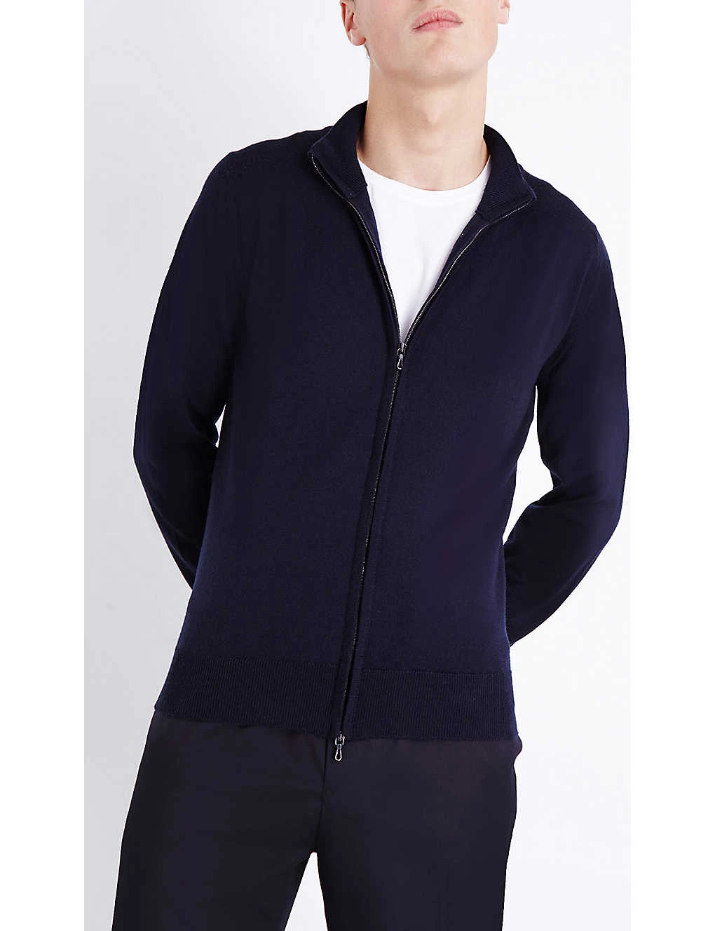 JOHN SMEDLEY Zipped Merino Wool Cardigan 5 JOHN SMEDLEY Zipped Merino Wool Cardigan - Image 5