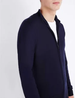 JOHN SMEDLEY Zipped Merino Wool Cardigan 12 JOHN SMEDLEY Zipped Merino Wool Cardigan -Falkeis Store 232 86002848 CLAYGATEMIDNIGHT MIDNIGHT ALT04