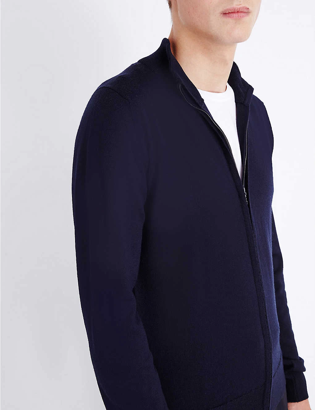 JOHN SMEDLEY Zipped Merino Wool Cardigan 6 JOHN SMEDLEY Zipped Merino Wool Cardigan - Image 6