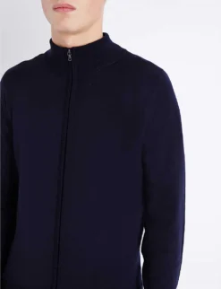 JOHN SMEDLEY Zipped Merino Wool Cardigan 13 JOHN SMEDLEY Zipped Merino Wool Cardigan -Falkeis Store 232 86002848 CLAYGATEMIDNIGHT MIDNIGHT ALT05