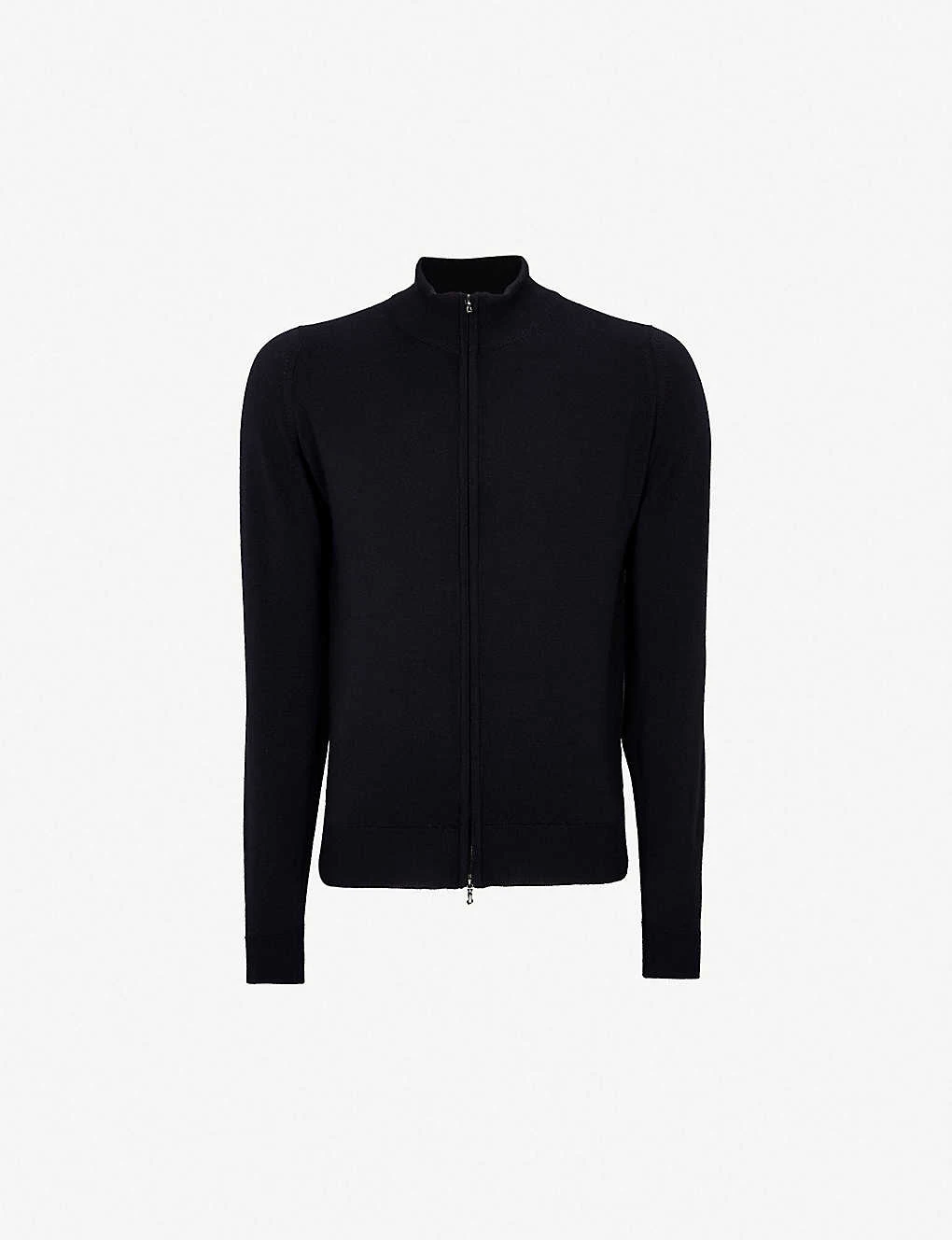 JOHN SMEDLEY Zipped Merino Wool Cardigan 1 JOHN SMEDLEY Zipped Merino Wool Cardigan