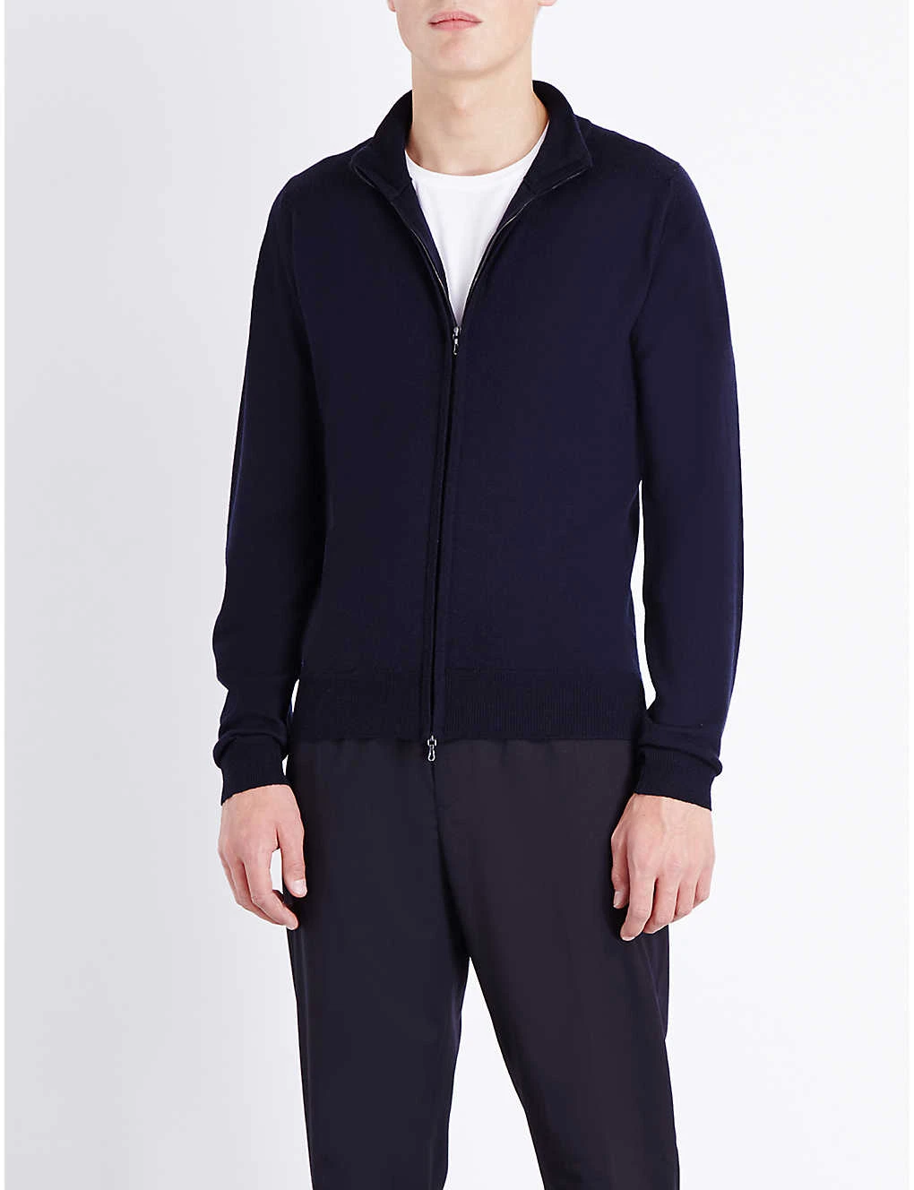 JOHN SMEDLEY Zipped Merino Wool Cardigan 2 JOHN SMEDLEY Zipped Merino Wool Cardigan - Image 2