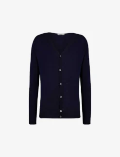 JOHN SMEDLEY Petworth V-neck Merino Wool Cardigan