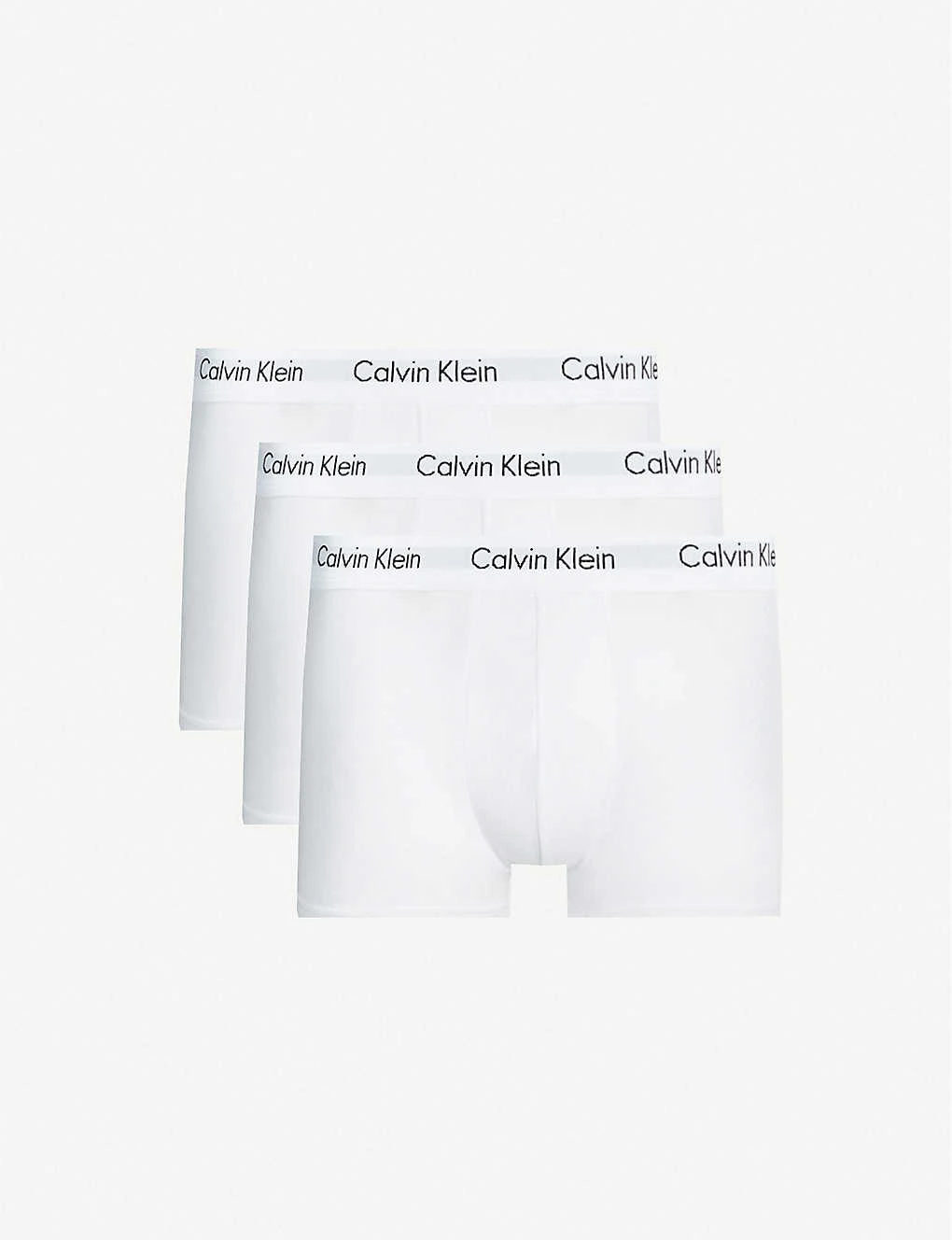 Calvin Klein Logo-detail Slim-fit Pack Of Three Stretch-cotton Trunks 1 Calvin Klein Logo-detail Slim-fit Pack Of Three Stretch-cotton Trunks