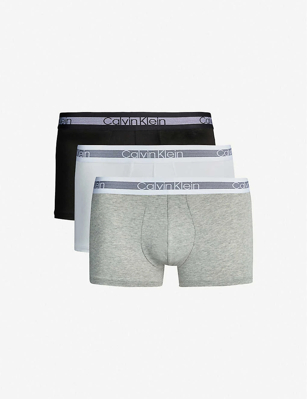 Calvin Klein Classic Logo-detail Classic-fit Pack Of Three Cotton Trunks 1 Calvin Klein Classic Logo-detail Classic-fit Pack Of Three Cotton Trunks