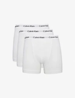 Calvin Klein Pack Of Three Cotton Stretch Classic-fit Stretch-cotton Trunks