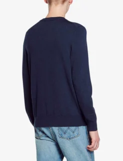 Sandro Crewneck Merino-wool Jumper -Falkeis Store 74 10081 SHPTR00117 NOIRGRIS ALT03