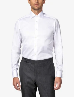 ETON Contemporary-fit Double-cuff Cotton Shirt -Falkeis Store 847 10065 300079312 WHITE ALT01
