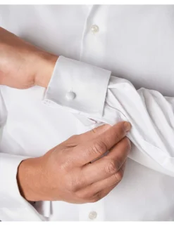 ETON Contemporary-fit Double-cuff Cotton Shirt -Falkeis Store 847 10065 300079312 WHITE ALT04