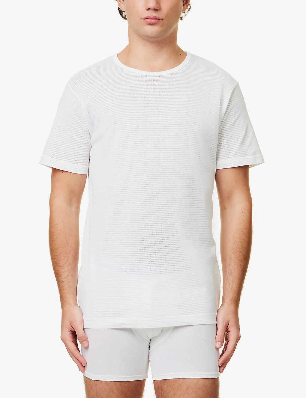 Sunspel Q14 Cellular Cotton T-shirt 3 Sunspel Q14 Cellular Cotton T-shirt - Image 3