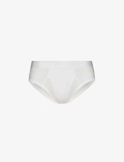 Sunspel Superfine Branded-waistband Cotton-jersey Briefs