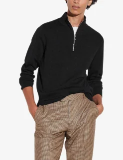 Sandro Half-zip Wool Jumper 8 Sandro Half-zip Wool Jumper -Falkeis Store R03630693 NOIRGRIS ALT03