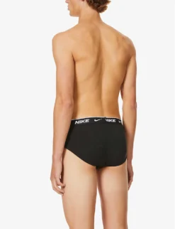Nike Everyday Stretch-cotton Jersey Briefs Pack Of Three -Falkeis Store R03652206 BLACK ALT02