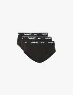 Nike Everyday Stretch-cotton Jersey Briefs Pack Of Three