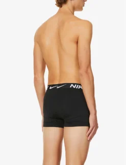 Nike Pack Of Three Everyday Stretch-cotton Jersey Micro Trunks -Falkeis Store R03652207 BLACK ALT02