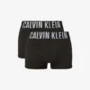 Calvin Klein Pack Of Two Brand-print Stretch-cotton Trunks