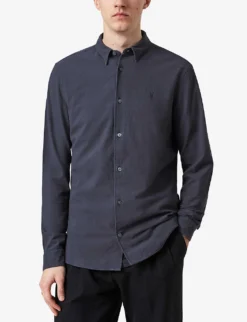 AllSaints Lovell Slim-fit Cotton Shirt -Falkeis Store R03675573 INKNAVY ALT02