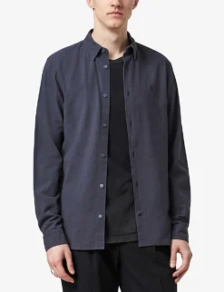 AllSaints Lovell Slim-fit Cotton Shirt -Falkeis Store R03675573 INKNAVY ALT03
