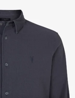 AllSaints Lovell Slim-fit Cotton Shirt -Falkeis Store R03675573 INKNAVY ALT05