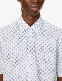 Boss Geometric-print Regular-fit Cotton Shirt 9 Boss Geometric-print Regular-fit Cotton Shirt -Falkeis Store R03739196 LIGHTPASTELBLUE ALT04