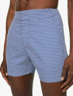 Classic Graphic-print Regular-fit Swim Shorts 9 Classic Graphic-print Regular-fit Swim Shorts -Falkeis Store R03766967 NAVY ALT04