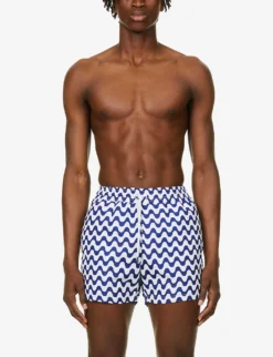 Sport Graphic-print Regular-fit Swim Shorts -Falkeis Store R03766969 NAVY ALT02
