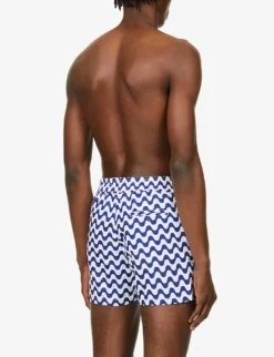 Sport Graphic-print Regular-fit Swim Shorts -Falkeis Store R03766969 NAVY ALT03
