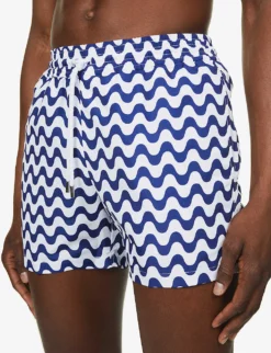Sport Graphic-print Regular-fit Swim Shorts -Falkeis Store R03766969 NAVY ALT04
