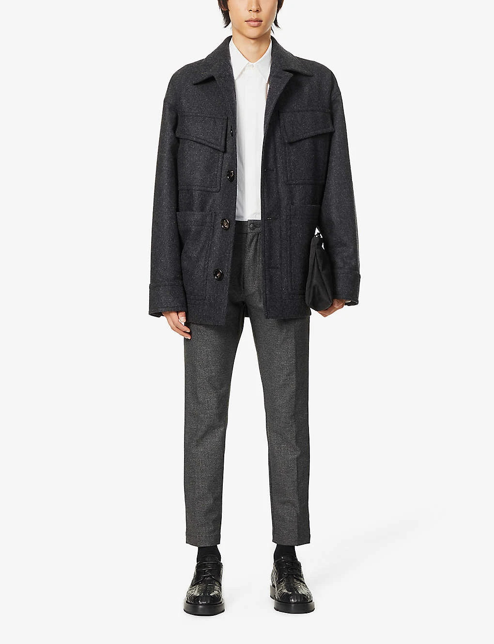 Hugo Chain-embellished Tapered Gabardine Trousers 2 Hugo Chain-embellished Tapered Gabardine Trousers - Image 2