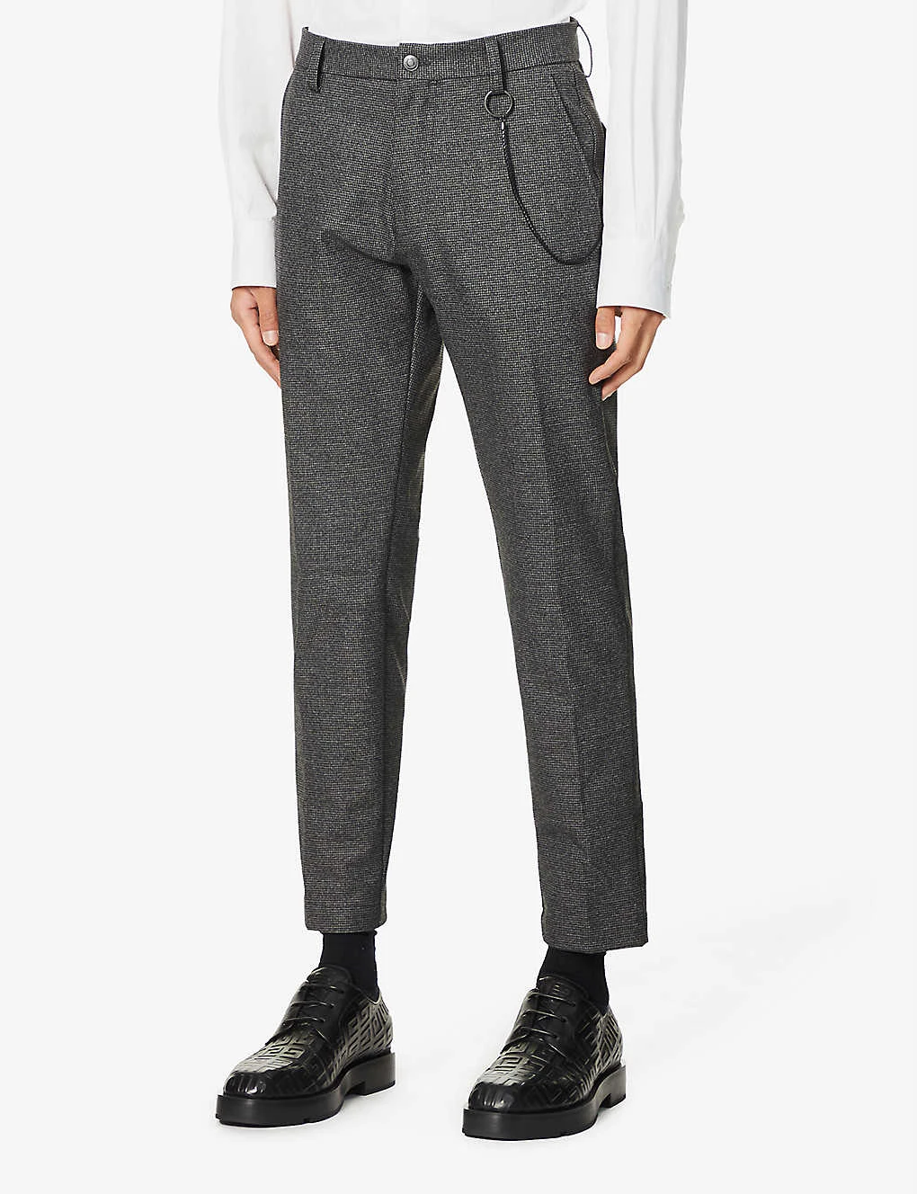 Hugo Chain-embellished Tapered Gabardine Trousers 3 Hugo Chain-embellished Tapered Gabardine Trousers - Image 3