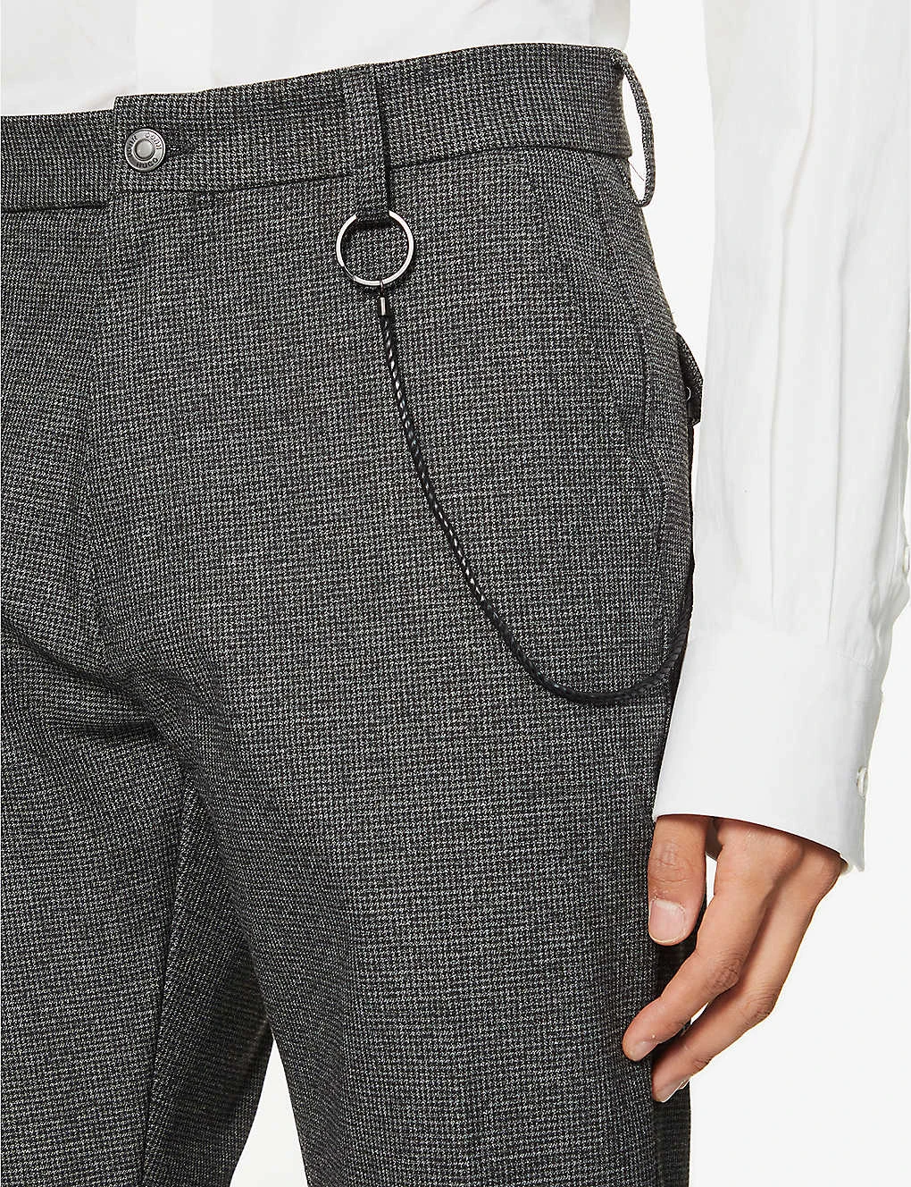 Hugo Chain-embellished Tapered Gabardine Trousers 5 Hugo Chain-embellished Tapered Gabardine Trousers - Image 5