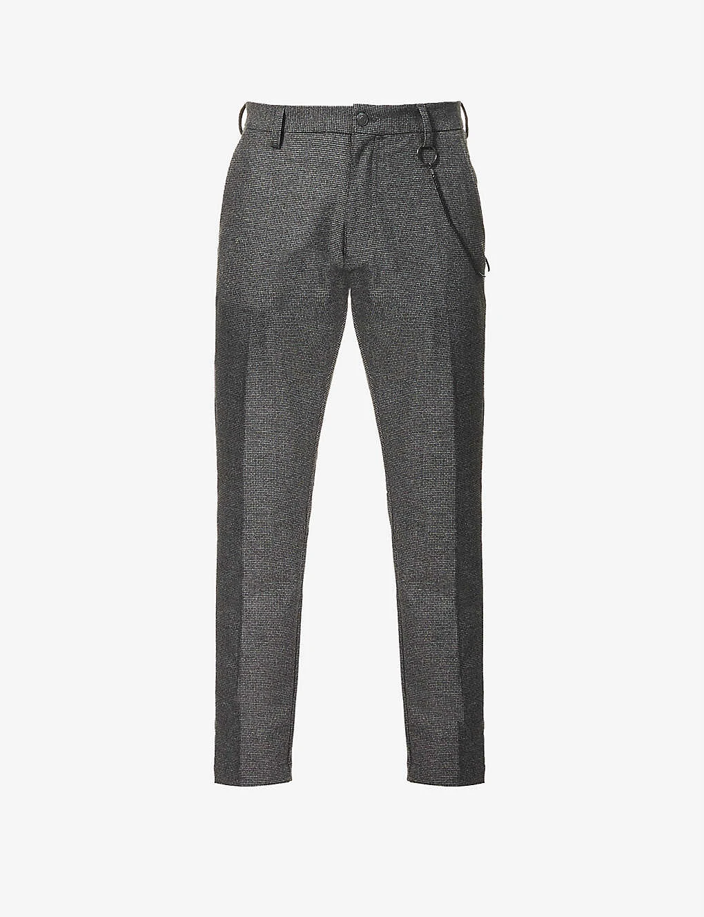 Hugo Chain-embellished Tapered Gabardine Trousers 1 Hugo Chain-embellished Tapered Gabardine Trousers
