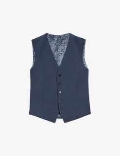Ted Baker Sinjws Slim-fit Wool-blend Waistcoat
